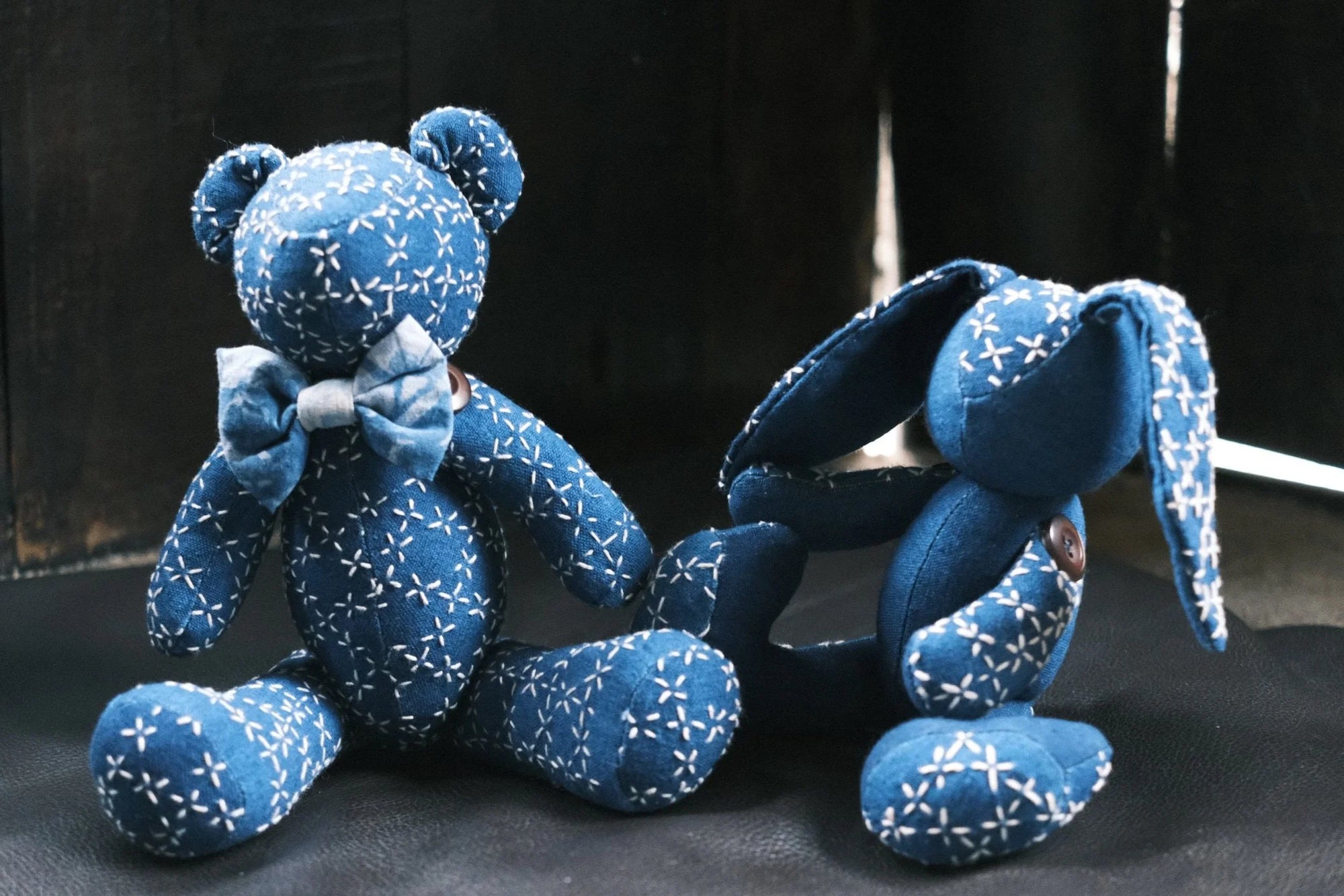 Batik Fabric Bowtie Teddy Bear