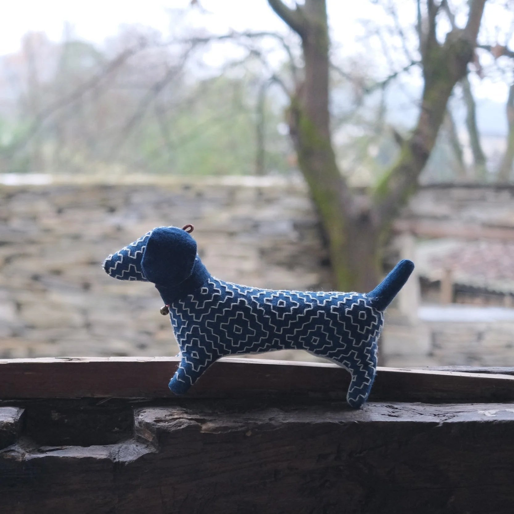 Batik Fabric Dachshund Doll