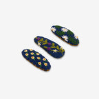 Hand-Sewn Floral Pattern Hair Clip