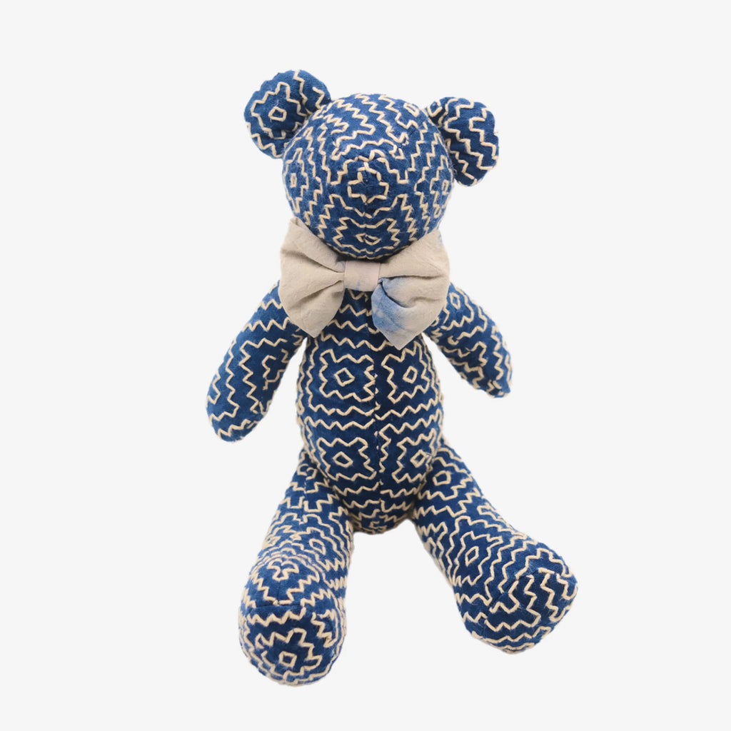 Batik Fabric Bowtie Teddy Bear